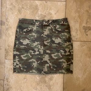 Camo Jean mini skirt
